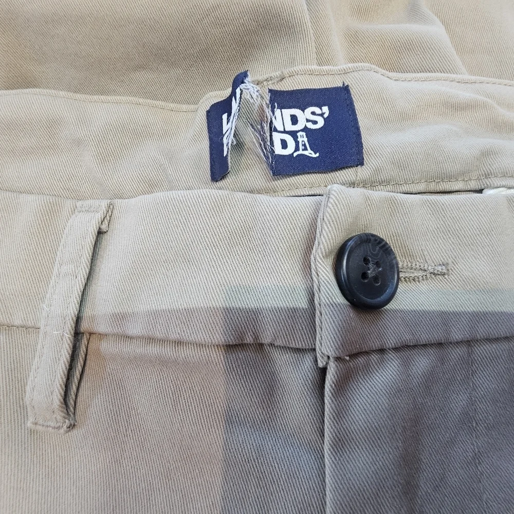 Lands’ End Men’s Chino Pants 38x30 Traditional Fit Khaki Cotton Twill